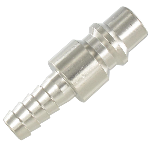 ISO-B profile barb connector plugs DN8 mm in nickel plated brass for compressed air