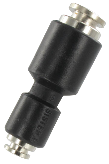Double reduction push-in fittings in nickel-plated brass or resin Pneumatic push-in fittings