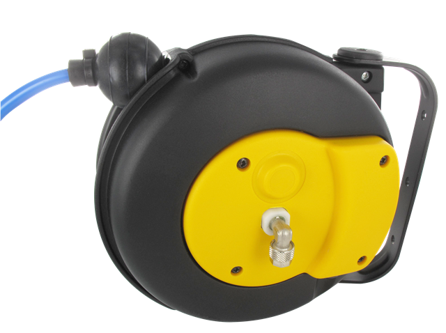 Enrouleur tambour plastique pour soufflette tuyau Ø6X8 longueur 5.5+1m Réseau d'air et équipements d'atelier