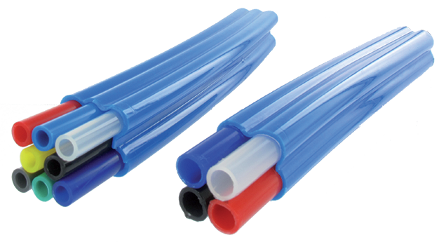 Multitube polyamide Ø6/4 bleu/neutre (2 tubes) Tubes polyamide (PA)