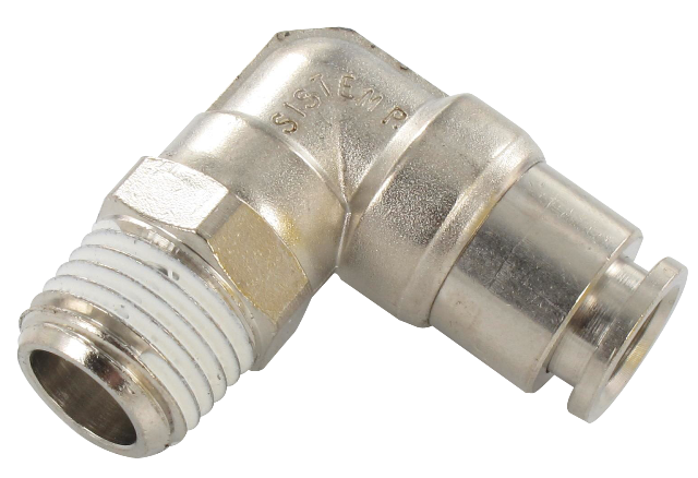 Nickel-plated brass BSP tapered elbow male swivel push-in fitting 1/8-4