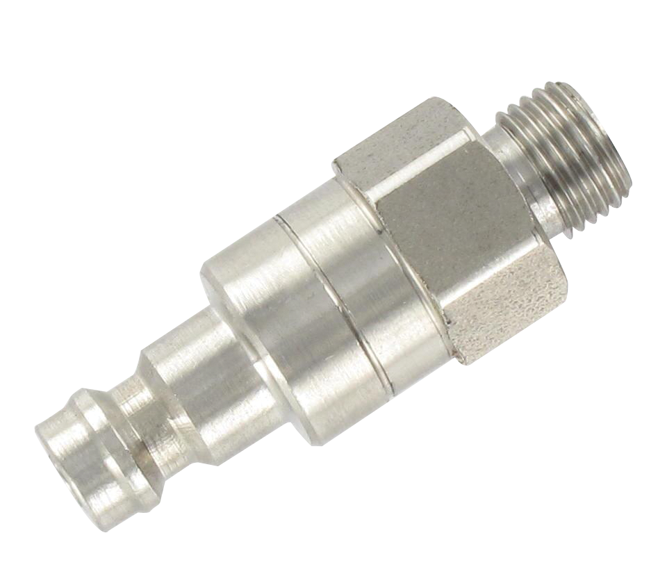Plugged tip cylindrical male 5 mm bore in 316L stainless steel 1/4\"