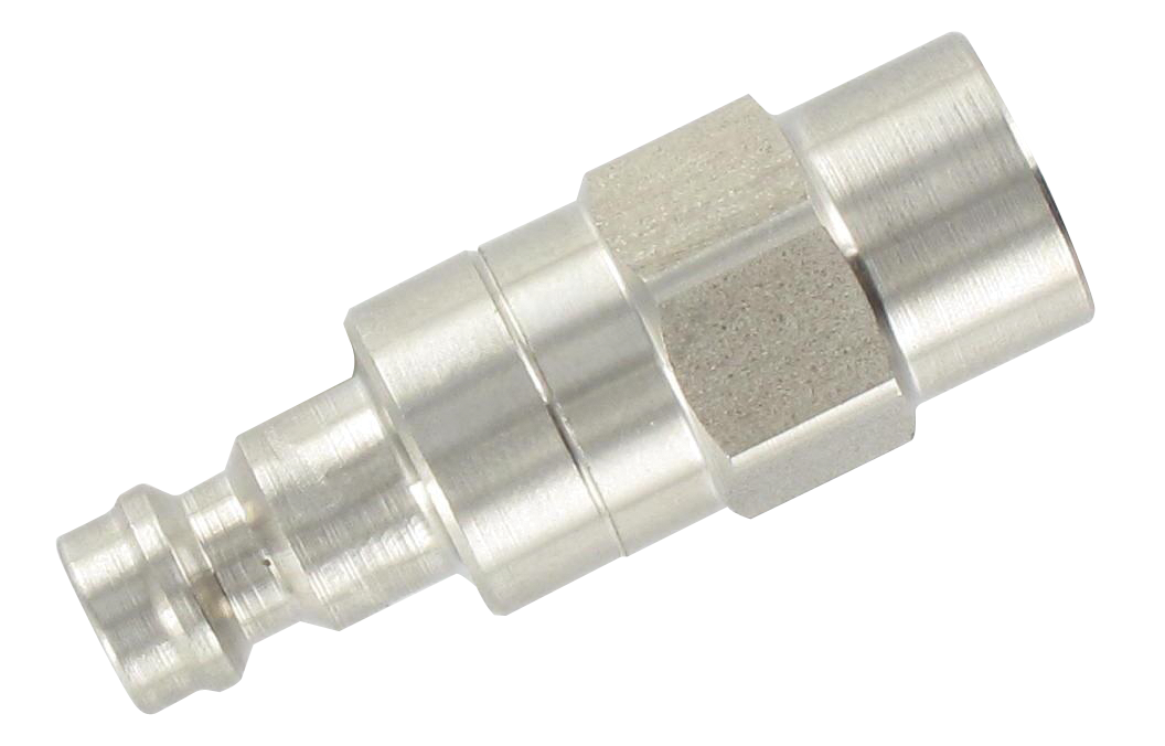 Plugged tips cylindrical female 5 mm bore in 316L stainless steel