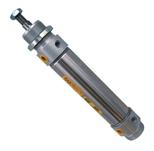 Single acting non-magnetic round profile pneumatic cylinders