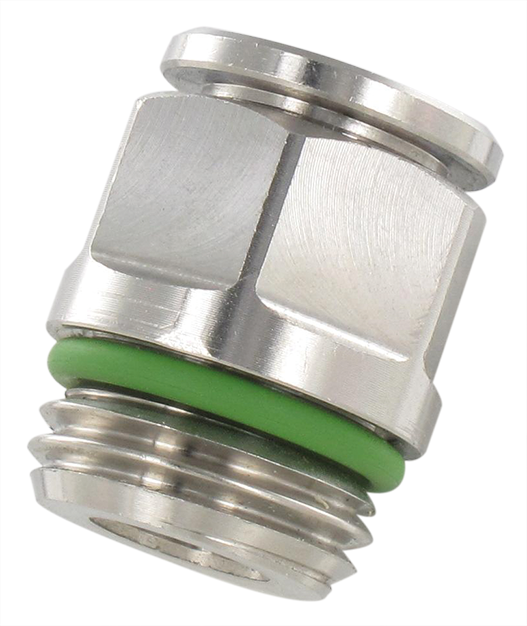 Push-in fitting straight male BSP cylindrical mini series in stainless steel 1/4\" T6
