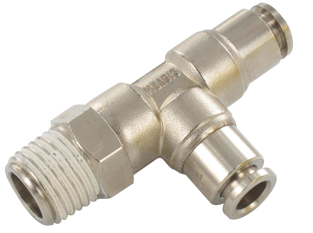 T push-in fittings male BSP tapered side entry in nickel-plated brass Fittings and couplings