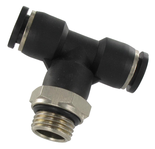 T push-in fitting male swivel BSP cylindrical in resin T8-1/4