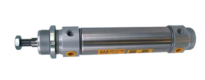 Pneumatic cylinders with aluminium & stainless steel round profile, series P