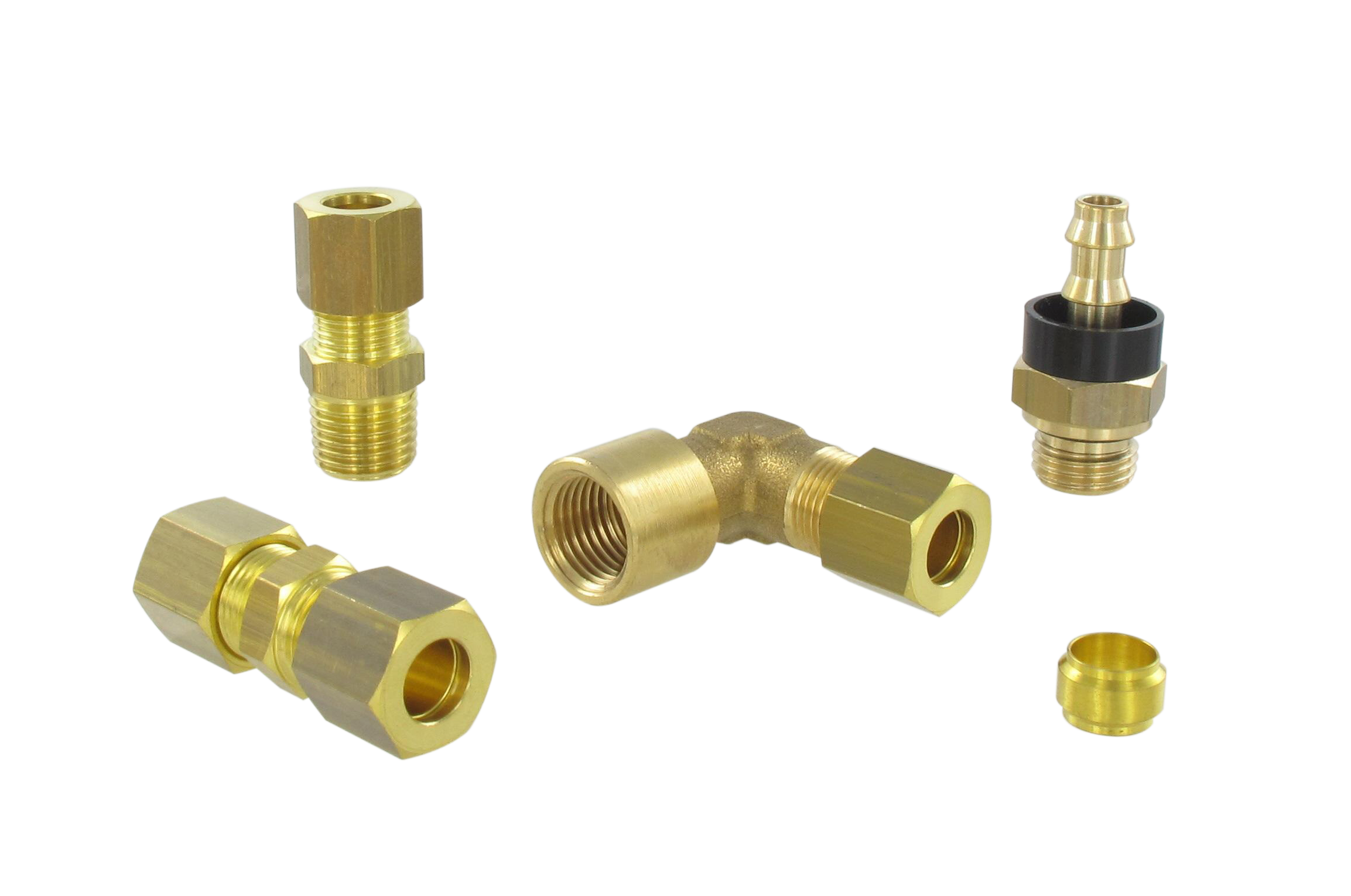 Universal double cone fittings for compressed air and industrial fluids