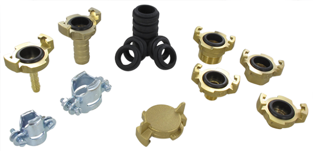 Claw couplings for industrial fluids