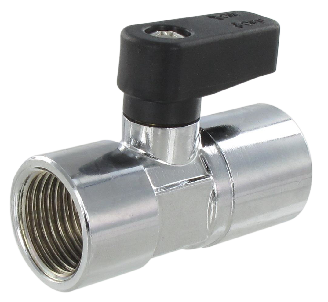 Compact ball valve for compressed air