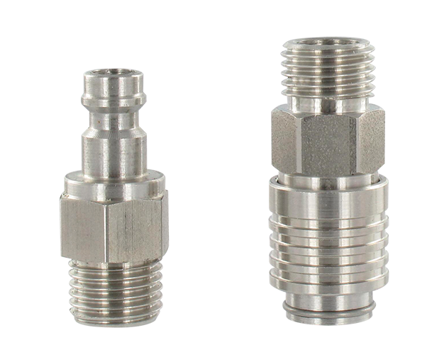 880X - Double shut-off mini-couplings stainless steel 316L DN5 for compressed air