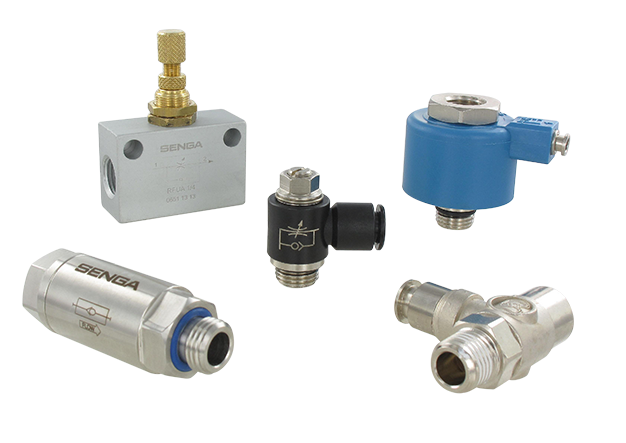 Pneumatic function fittings for compressed air