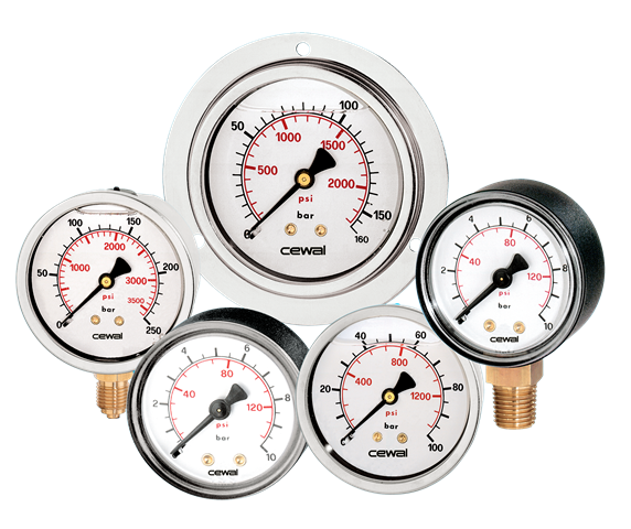 Pressure gauges for compressed air