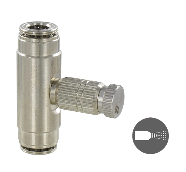 Push-in fittings for misting circuits