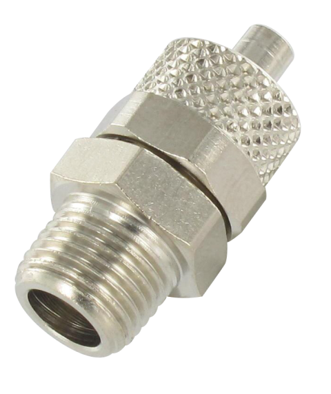 Push-on fittings in nickel plated brass for compressed air and vacuum