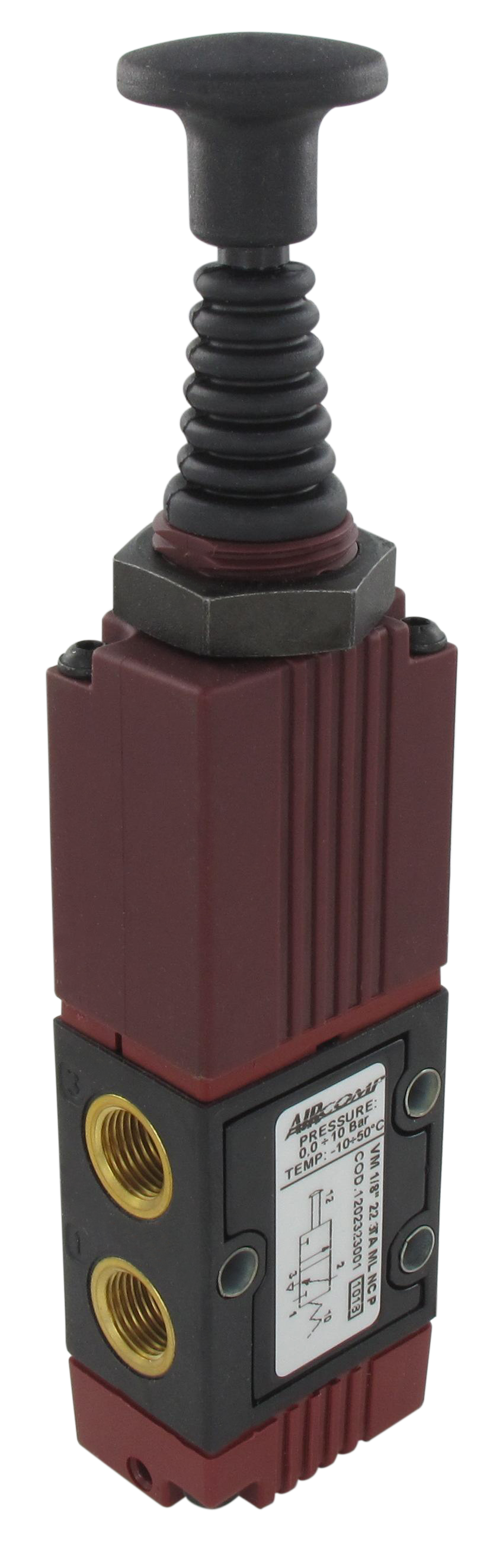 Push-pull button pneumatic valves series 120 (G1/8 - 490 Nl/min) SENGA