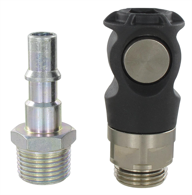 ISO-C DN8 quick-connect safety couplings for pneumatics