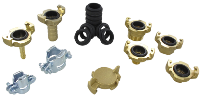 Claw couplings for industrial fluids