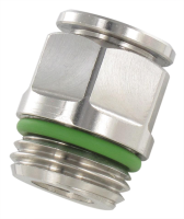 Miniature stainless steel push-in fittings for chemical and food industry