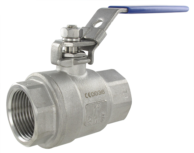 Stainless steel ball valve for industrial fluids