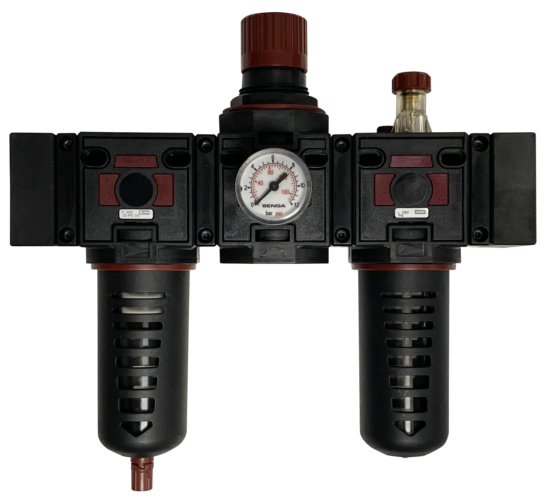 Filtre+Régulateur+Lubrificateur avec manomètre 0-8 bar G3/4'' pour air comprimé Composants pneumatiques