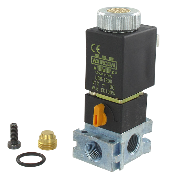 1/8\" modular base for NC solenoid valve + 12 VDC coil Pneumatic components