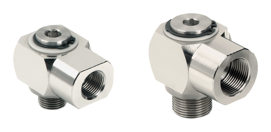 1 inlet, 1 outlet male/female swivel fittings
