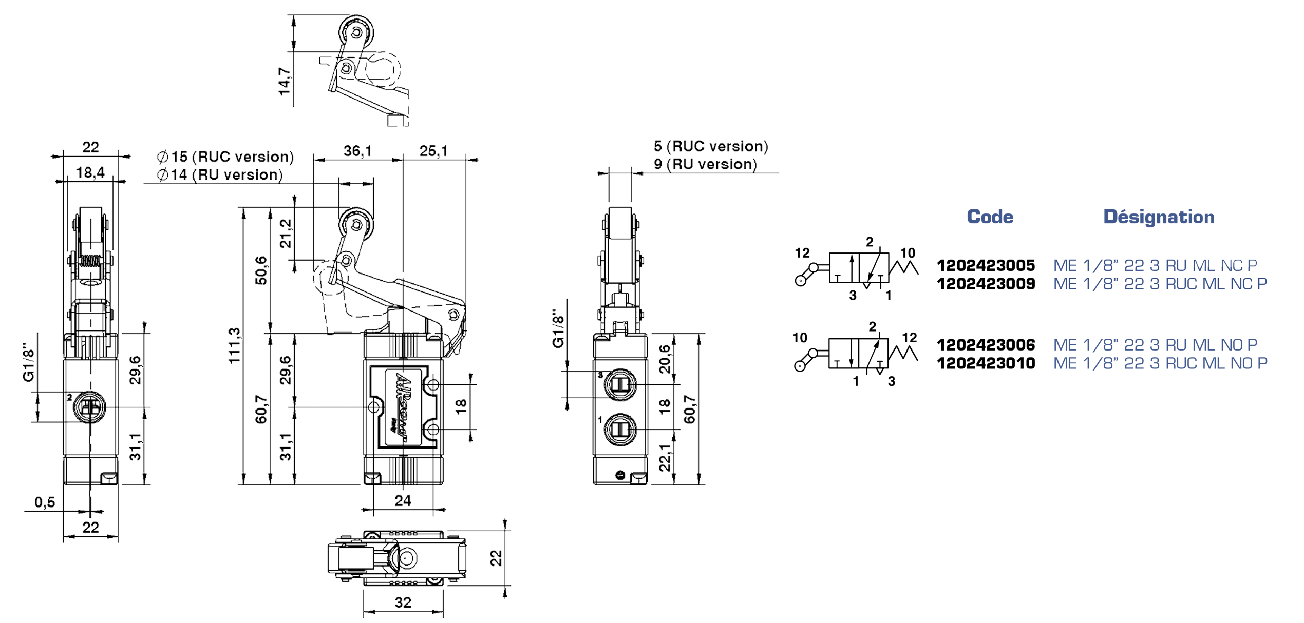 Distributeur pneumatique à tiroir - 130 NAMUR series - SENGA