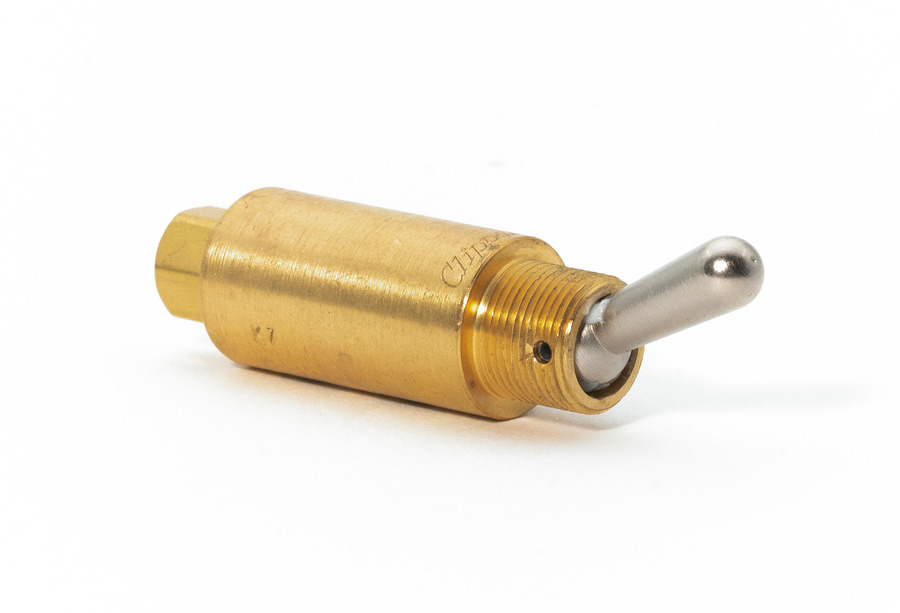2/2 bistable M5 brass switch with zinc-plated steel lever Pneumatic valves