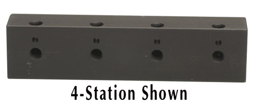6 stations / solenoid outlet #10-32 black anodized