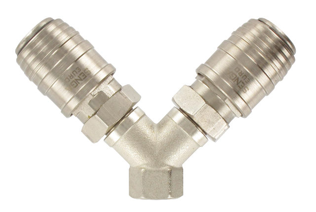 2-way distributors EURO female cylindrical 7.5 mm bore Fittings and couplings