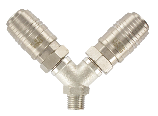 2-way distributors EURO profile taper male 7.5 mm bore Fittings and couplings