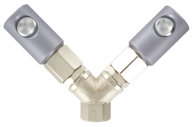 2-way manifolds ISO-C female cylindrical 5.5 mm bore Quick-connect couplings