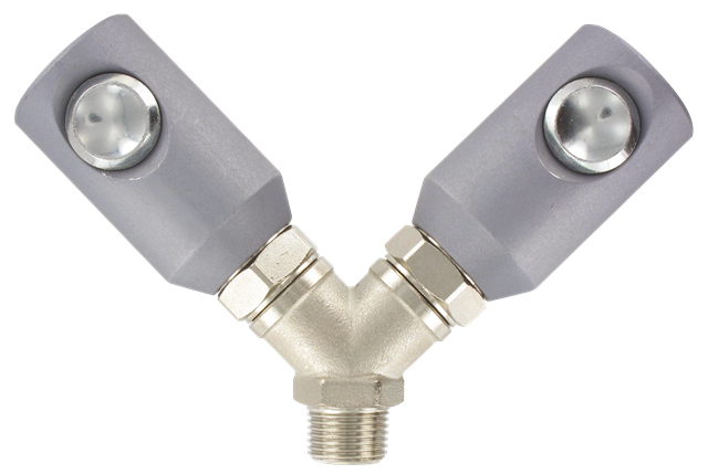 2-way manifolds ISO-C male taper 8 mm bore Quick-connect couplings