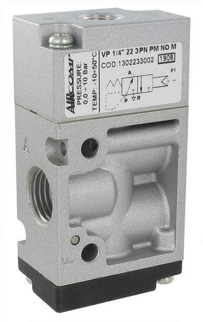 3/2-G1/4 pneumatically-operated spool valve, normally open