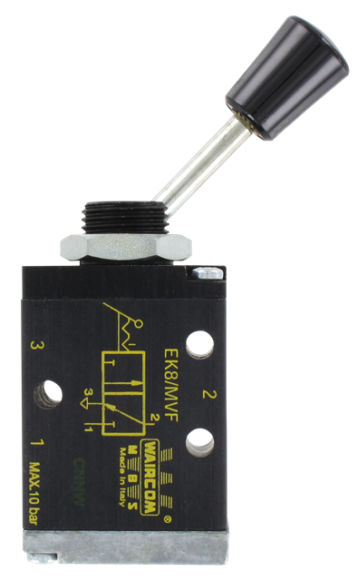 3/2-G1/8 axial lever pneumatic valve with bistable lever
