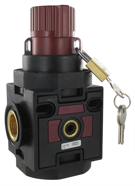 3-way shut-off valve with 1 G1/2'' padlock Pneumatic components
