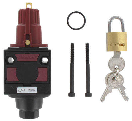 3-way stop valve with 1 G1/4'' lock Pneumatic components