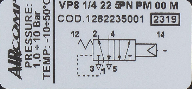 5/2-G1/4 pneumatically operated valve Pneumatic valves 5/2 monostable series 128 (G1/4'' - 1000 Nl/min)