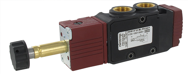 5/2-way solenoid pneumatic operated valve (G1/4\") Electro-pneumatically operated valves 5/2 monostable 125 series (G1/8'' G1/4'' - 800 Nl/min)