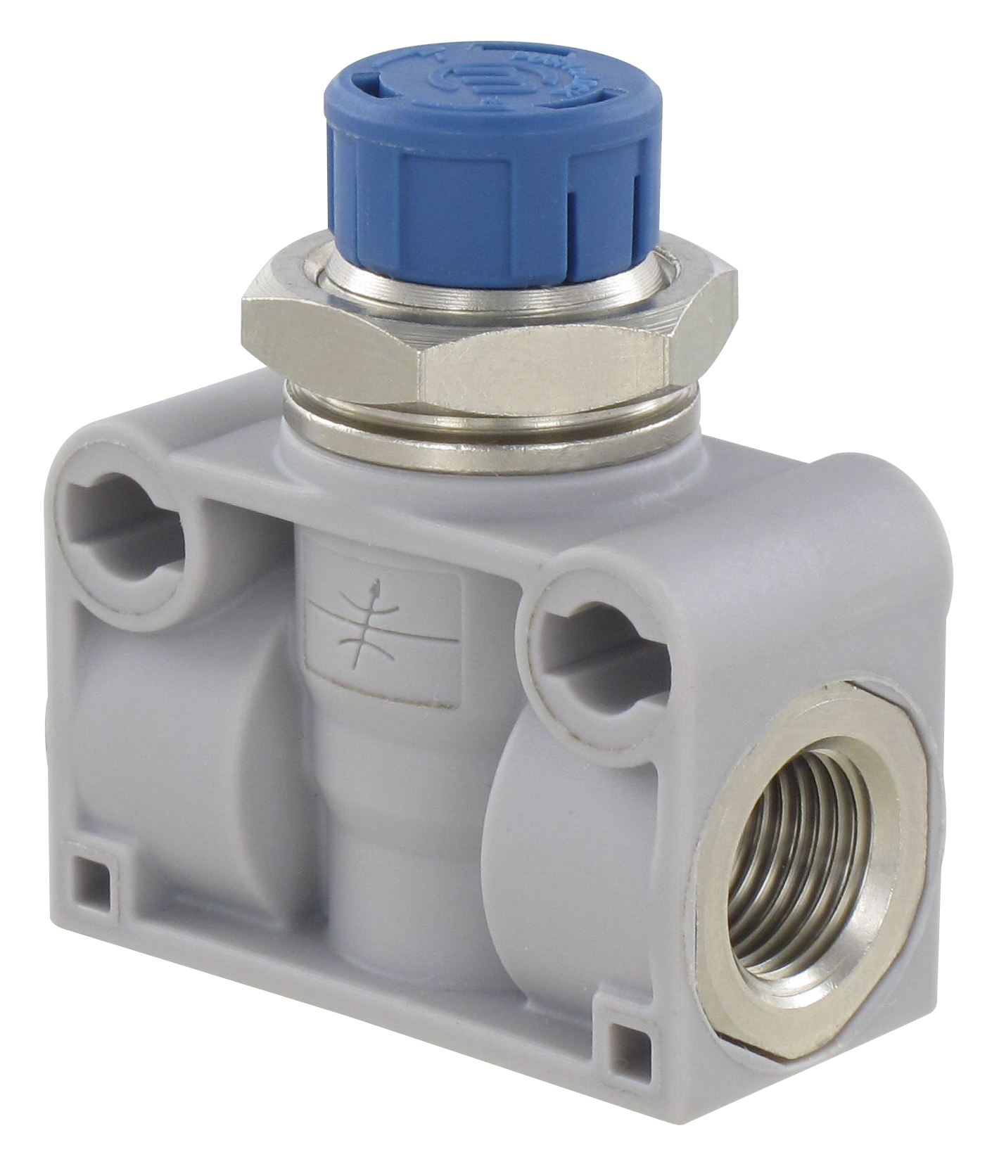 In-line flow regulator, with bulkhead feed-through and regulation locking system