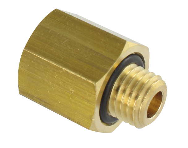 Adapter cylindrical male/female in brass for braking systems M12X1.5-M16X1.5 Pneumatic push-in fittings