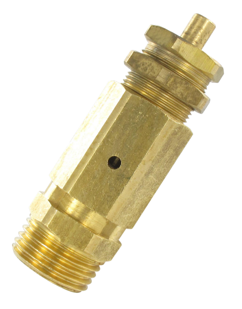 Adjustable spring loaded brass safety valve 8/16b - 3/8