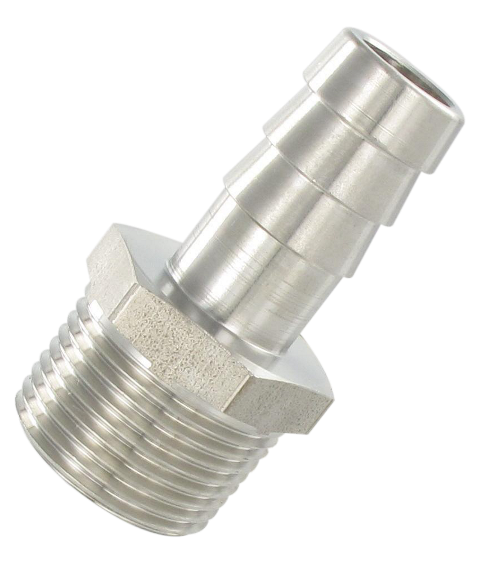 AISI 316Ti stainless steel tapered male barb connector 1/4-9 Standard fittings