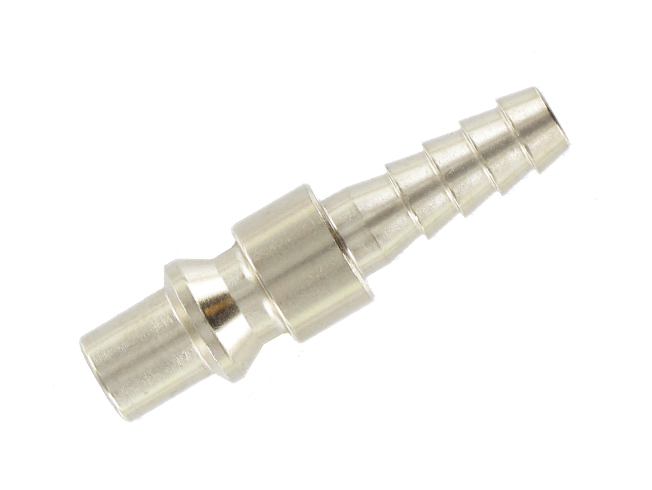 ARO 210 profile barb connector plugs D5,5 mm in nickel plated brass Quick-connect safety couplings in metal