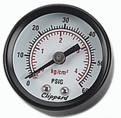Axial pressure gauge 0-60 PSIG (0-4B) 1/8\" NPT steel housing