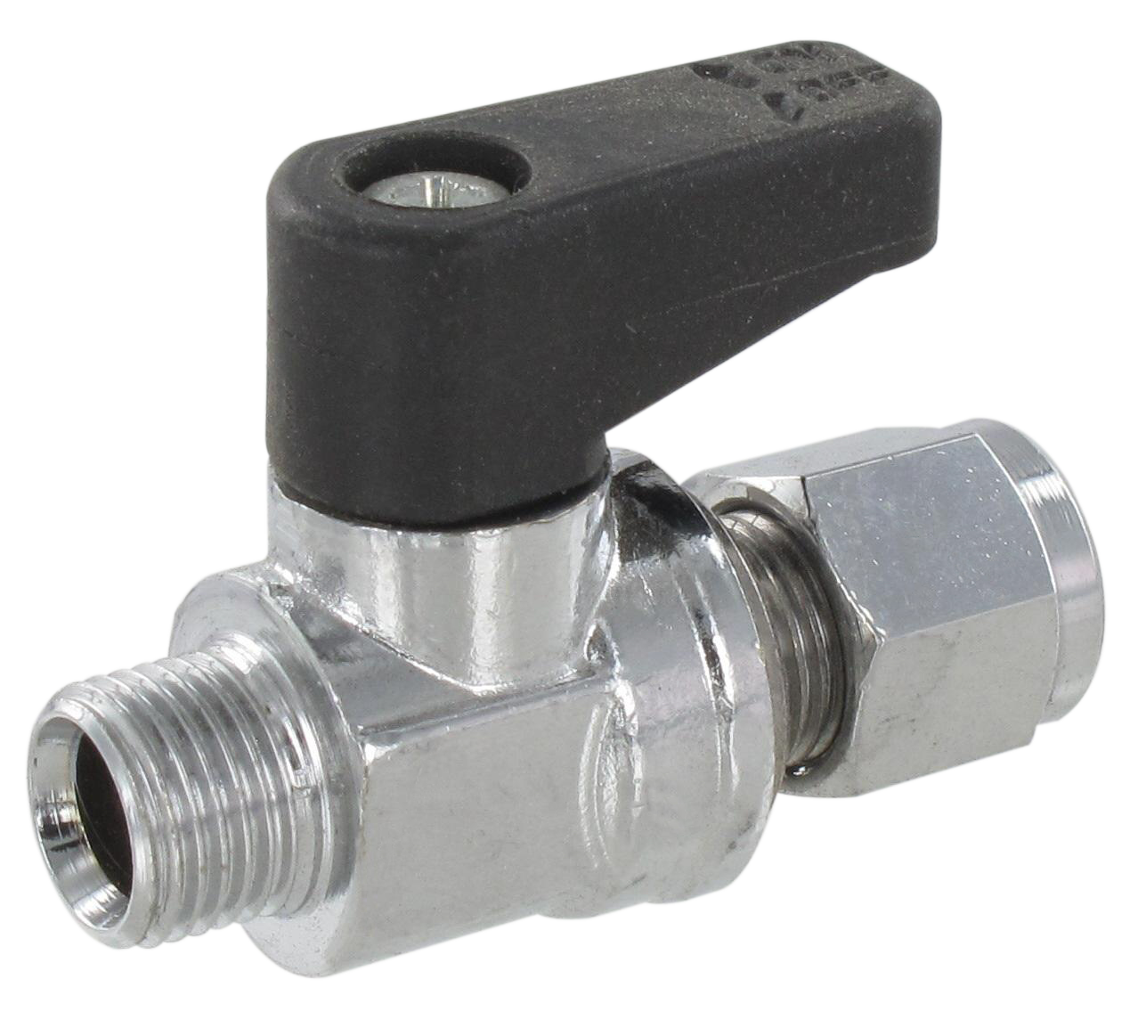 Ball valve with male/tube connection 1/8- 6 Nickel-plated brass ball valves