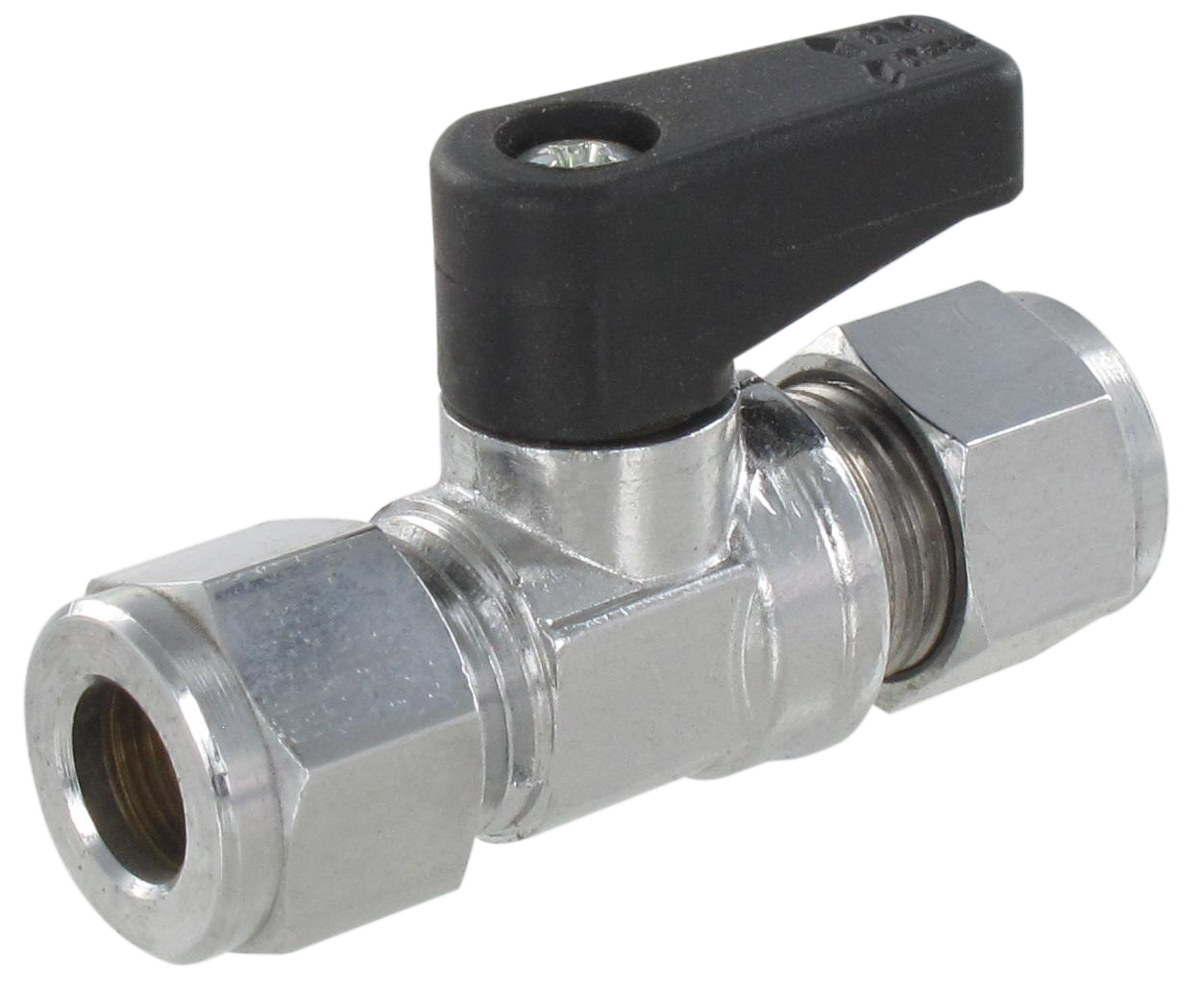 Ball valve with universal compression fittings T8 Nickel-plated brass ball valves