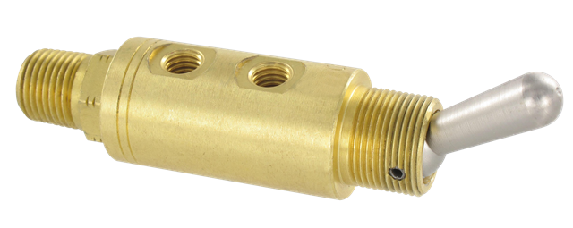 Brass 3/2 bistable switch G.1/8\" zinc plated steel lever